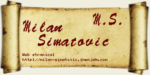 Milan Simatović vizit kartica